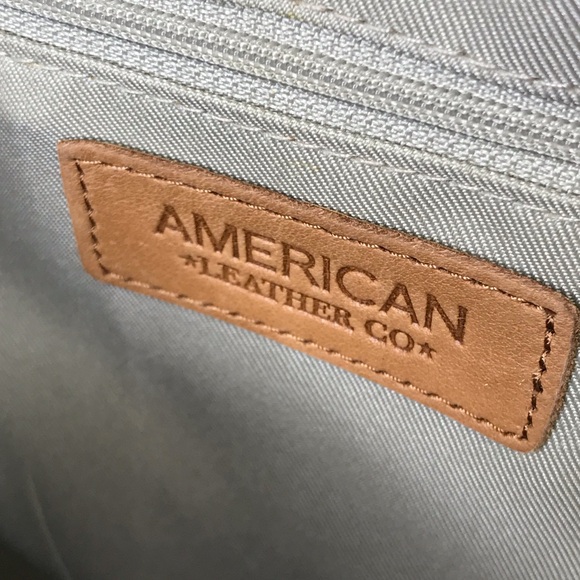 American Leather Co Lenox Cafe Latte Leather Satchel Shoulder Bag Purse - Picture 10 of 12